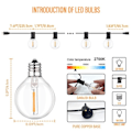Miniatyrbild 5 av 7: LED Ball String Ljus Vattentät Utomhus Trädgård Garland String Lights