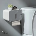 Miniatyrbild 6 av 9: Induktion toalett papper hållare hylla automatisk papper ut wc papper ställ väggmonterad toalett papper dispenser badrum tillbehör