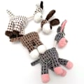 Miniatyrbilde 3 av 9: Moro Kjæledyr Leke Esel Shape Cordfløyel Tygge Leke For Hunder Valp Squeaker Squeaky Plysj Bein Moar Hund Leke