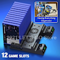 Miniatyrbillede 7 af 7: PS4 Slim Pro Lodret Stativ 2 Kontroller Oplader Station 2 Køler Blæser 12 Spil Slot