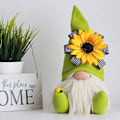 Miniatyrbillede 6 af 8: Sød Gnome Dekoration Gul Solsikke Plys Statuer Håndlavet Vævning Ansigtsløst vedhæng