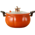Miniatyrbilde 1 av 6: Gresskar gryte multifunksjonell støpejern lite trykk koker braise koke damp stuing nonstick gryter matlaging gryter