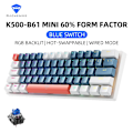 Miniatyrbilde 7 av 7: Mini Mekanisk Tastatur 60% Form Factor 61Keys Gaming Keyboard