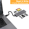 Miniatyrbild 2 av 7: Typ C Card Reader 5 in 1 USB C to CF XD MS Micro SD M2 TF Memory Card Reader