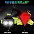 Miniatyrbilde 5 av 7: Høy kvalitet LED Natt Løping Lys Sikkerhet Advarsel Rygg Lampe USB Oppladbar Bryst Lommelykt for Utendørs Sport Sykkel Jogging