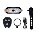 Miniatyrbild 1 av 6: Cykel Vrid Signal Bakre Ljus Fjärrkontroll Cykel Ljus USB Uppladdningsbar LED Cykel Lampa