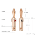 Miniatyrbilde 4 av 5: 4 stk 24K gullbelagt kobber banan høyttaler plugg kontakt adapter lyd banan kontakter