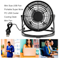 Miniatyrbild 2 av 6: Bärbar DC 5V liten skrivbord USB 4 blad kylare kylning fläkt