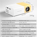 Miniatyrbild 7 av 7: Smart Projektor LED HD Projetor för 4K 1000 Lumens Auto Fokus WiFi Bluetooth Android Home Cinema Utomhus Portabel Projektor
