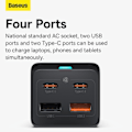 Miniatyrbild 3 av 7: 65W GaN Laddare Power Strip 4 portar Desktop Adapter Snabb Laddning Station