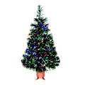 Miniatyrbillede 1 af 6: Grøn Forbelyst Mini  Fiber Optik Bordplade Kunst Juletræ med LED lys guld sokkel Xmas Bord bord træ