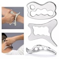 Miniatyrbillede 2 af 6: Rustfrit stål Gua Sha Massager Krop Smertelindring Fysisk terapi Værktøj Blødt Væv Myofascial Releasing Muskel Scraping Massage