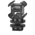 Miniatyrbillede 1 af 6: Aluminium Kamera Varmt Sko Mount Adapter Video Triple Cold Shoe Bracket Light