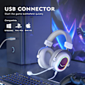Miniatyrbilde 6 av 6: RGB Gaming Headset med 7.1 Surround Sound/3-EQ/MIC,Over-ear Hodetelefon med In-line Control for PC PS4 PS5 Ampligame-H6W