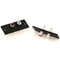Miniatyrbillede 6 af 6: 2 stk 2 Way Kobber Core RCA Terminal Væg Panel Plade Input Phono Chassis Socket