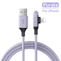 Miniatyrbilde 1 av 6: 90 grader USB kabel For iPhone 14 13 12 11 Pro Max XR XS 8 7 6s 5s Rask lading lader data kabel