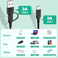 Pikkukuva 2 / 8: 3 in1 lataus kaapeli useita usb portti useita USb lataus johto tyyppi C mikro laturi matkapuhelin puhelin johto