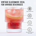 Miniatyrbilde 2 av 9: 6 biter glass Kaffe kopper Stablebare Glassvarer Stripe Enkel Transparent Cocktail Bar Drikkevarer Soda Vann Juice krus