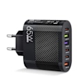 Miniatyrbillede 1 af 6: 3.1A 6 in 1 3USB 3PD Oplader QC3.0 Hurtig Opladning Hurtig Oplader