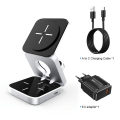 Miniatyrbillede 3 af 8: 3 In 1 Foldbar Magnetisk Trådløs Oplader Stativ Til iPhone 14, 13, 12 Pro/Max/Plus, AirPods 3/2 Station Dock