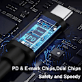 Miniatyrbillede 5 af 6: 100W Type C Dc Strøm Adapter Jack Stik USB Type C to Universal Hurtig Opladning Kabel Kabel