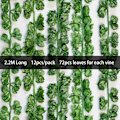 Miniatyrbillede 4 af 6: 12 stykker  Kunstig Vine Plante Væg Hængende Faske Plante Drue Vine String Blade