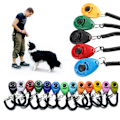 Miniatyrbild 6 av 7: Hund träning klicker husdjur katt plast nya hundar klick tränare hjälpmedel verktyg justerbar handled band ljud nyckel kedja hund tillbehör