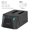 Miniatyrbilde 5 av 8: Dual Bay SSD Hard Drive Dokking Stasjon USB C to SATA HDD Docking Station