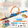 Miniatyrbild 4 av 6: Stunt Speed Dubbel Bil Hjul Modell Racing Spår Gör-det-själv Sammansatt Rail Kits Katapult Räls Bil Racing Pojke leksaker