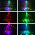 Miniatyrbilde 4 av 6: 21 Hole RGB Party DJ Disco Beam Patterns Stage Laser Light Projector RGB UV LED Strobe Lyd Fest Holiday Bryllup Lampe