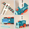 Miniatyrbillede 5 af 9: Automatisk Lægtende Domino Tog Elektrisk Bil Brick Blocks Kits