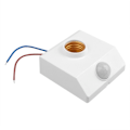 Miniatyrbilde 1 av 6: Automatisk Menneske Kropp Infrarød IR Sensor Lampe Holder LED Pære Lys E27 Base PIR Bevegelsesdetektor