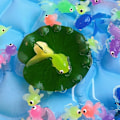 Miniatyrbillede 6 af 9: Kawaii Simulation Gummi Guldfisk Baby Bad Vand Lege Spil Legetøj