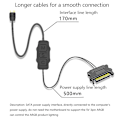Miniatyrbillede 3 af 8: 5V 3Pin ARGB Controller SATA Strømforsyning Mini RGB LED