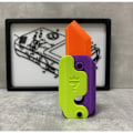 Miniatyrbild 2 av 10: 3D Utskrift Gravity Kniv Cub Hoppa Liten Rädisa Kniv Mini Modell Hänge Push Kort Dekompression Leksak