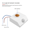 Miniatyrbilde 3 av 6: Automatisk Menneske Kropp Infrarød IR Sensor Lampe Holder LED Pære Lys E27 Base PIR Bevegelsesdetektor