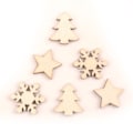 Miniatyrbillede 2 af 6: Håndlavet Træ Håndværk Tilbehør Hjem Dekoration Scrapbooking Gør det selv Mix Jule Træ snefnug stjerner
