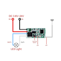 Miniatyrbild 3 av 6: 5 bitar 433,92Mhz Universal Trådlös DC 3,6V-24V Fjärr Kontroll Switch