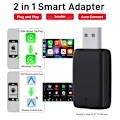 Pikkukuva 8 / 8: Langallinen Wireless CarPlay 2 in1 Mini Adapter Android Auto Smart Box Plug and Play