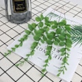 Miniatyrbilde 8 av 8: Kunstig eukalyptus blader grønne falske planter grener for bryllup fest utendørs hjemme hage bord dekorasjon