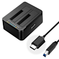 Pikkukuva 1 / 10: Kaksipaikkainen kiintolevy telakka 2,5% 2F3,5 tuumainen HDD SSD SATA USB C 3.0 HDD telakka asema