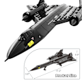 Miniatyrbillede 4 af 7: Air Force Blackbird Rekognoscering Fly Legering Model Fighter Samling Bygning Klods Legetøj