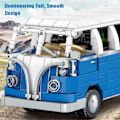 Miniatyrbillede 3 af 4: Ekspert Blå Bus Bygningsblokke STEM Turisme Bus Model Klodser Transport Serie Legetøj