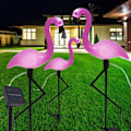 Miniatyrbillede 8 af 9: 3 STK Flamingo Solar Lys IP55 Vandtæt LED Pink Flamingo Stake Lys Landskab Jord Lampe