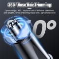 Miniatyrbilde 6 av 9: Elektrisk nese hårklipper oppladbar multi kinetisk barbering to-i-ett unisex barbering nese trimmer