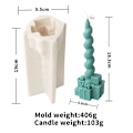Miniatyrbillede 4 af 4: Julemand Spiral Lang Stang Stearinlys Silicone Skimmel Snemand Elg Jule Træ Twisted Stegt Dej