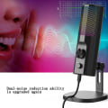 Miniatyrbillede 5 af 7: Støjreducerende Mikrofon med RGB LED Lys USB Gaming Desktop Kondensator