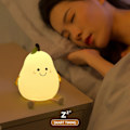 Miniatyrbilde 4 av 7: LED Natt Lys Pæreformet Oppladbart/Batteri Fargerikt Dimming Touch Silicon Bord Lampe Nattbord Dekorasjon Lys Barne Gave