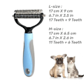 Miniatyrbilde 1 av 8: Profesjonell Kjæledyr Fjerning Børste 2 Sided Dematting Hund Kam Katt Børste Rake Valp Grooming Verktøy
