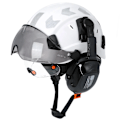 Miniatyrbild 1 av 8: Konstruktion Säkerhet Hjälm Med Visor Inbyggd Goggle Hörselkåpor
